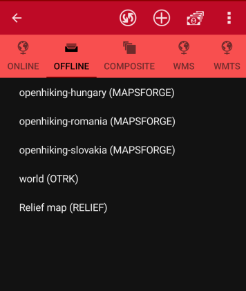 OruxMaps térkép kiválasztása
